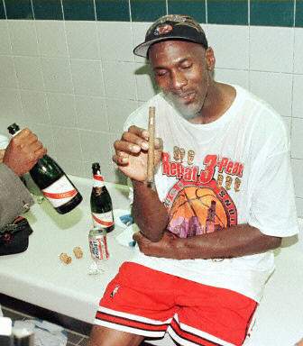 Michael Jordan after winning the NBA Finals